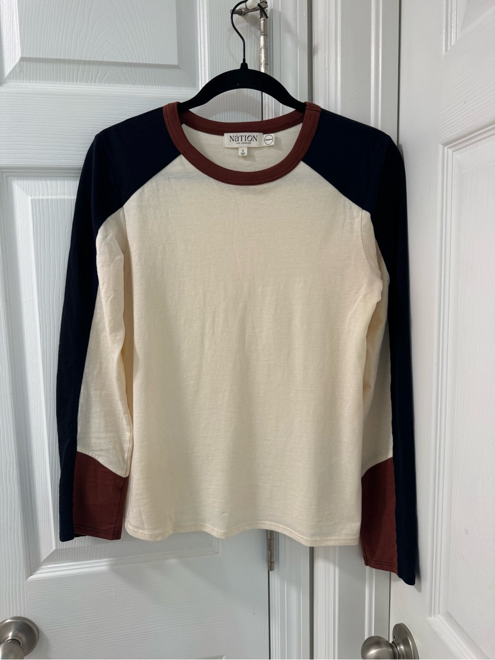 Nation Los Angeles Carmen Colorblock Tee size small black red black - Picture 3 of 8